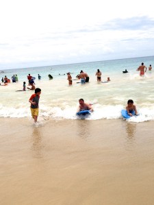 Three boys at the beach