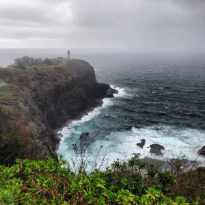 Kilauea Lighthouse in the rain