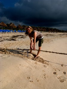 I found my own cable on a beach that led into the jungle and into the ocean.