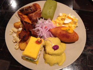 Peruvian sampler platter at Panchita