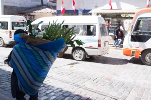Love how the locals use blankets as backpacks