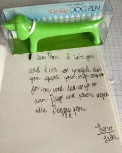 "Please except this doggy pen." Best thank you note ever. 