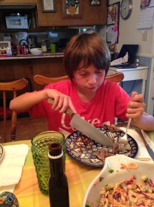 Some fine table manners right there. 